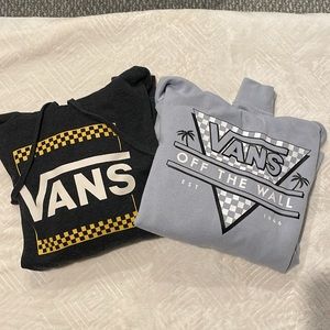 Lot of 2 Vans sweatshirts, blue is XS, gray is S